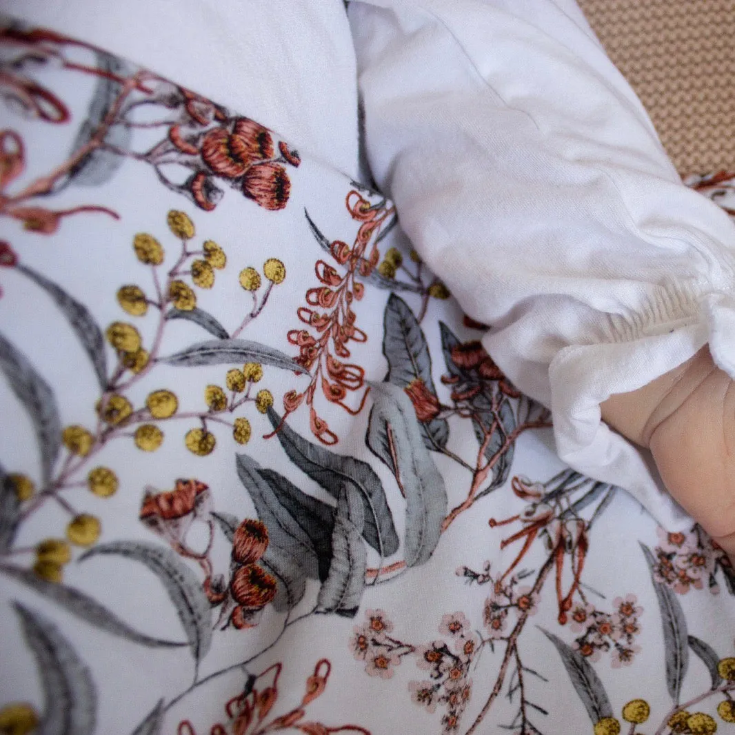 Mini & Me - Baby Wrap Set - Native Garden - Swaddle & Topknot