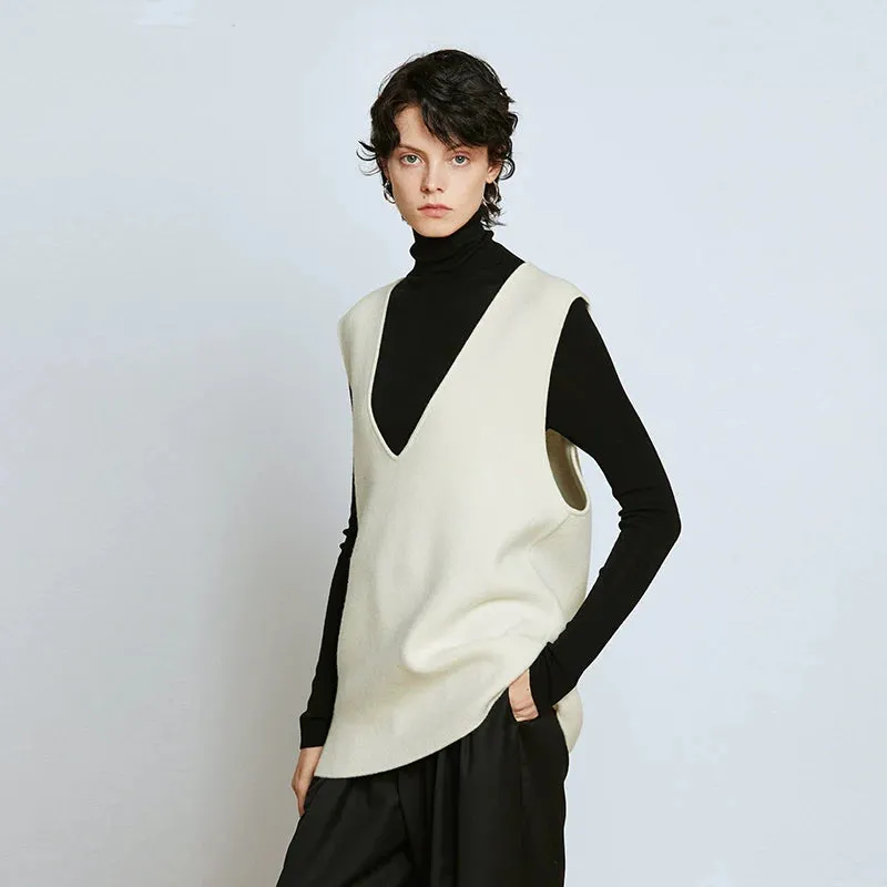 Minimalist V-Neck Knit Vest