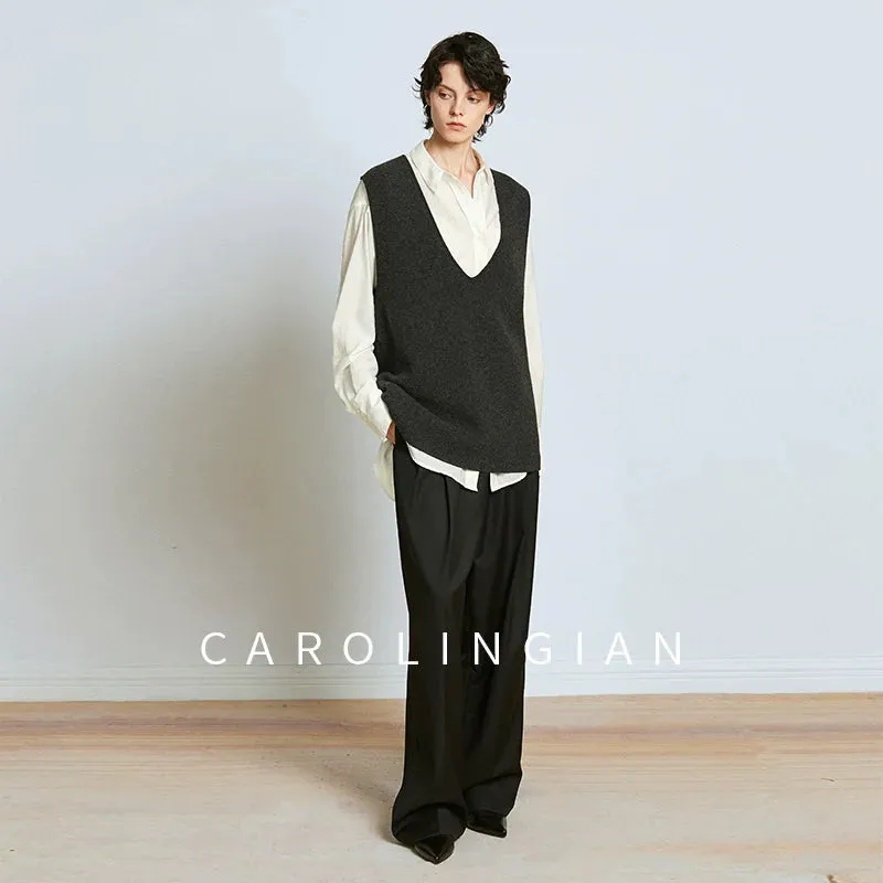 Minimalist V-Neck Knit Vest