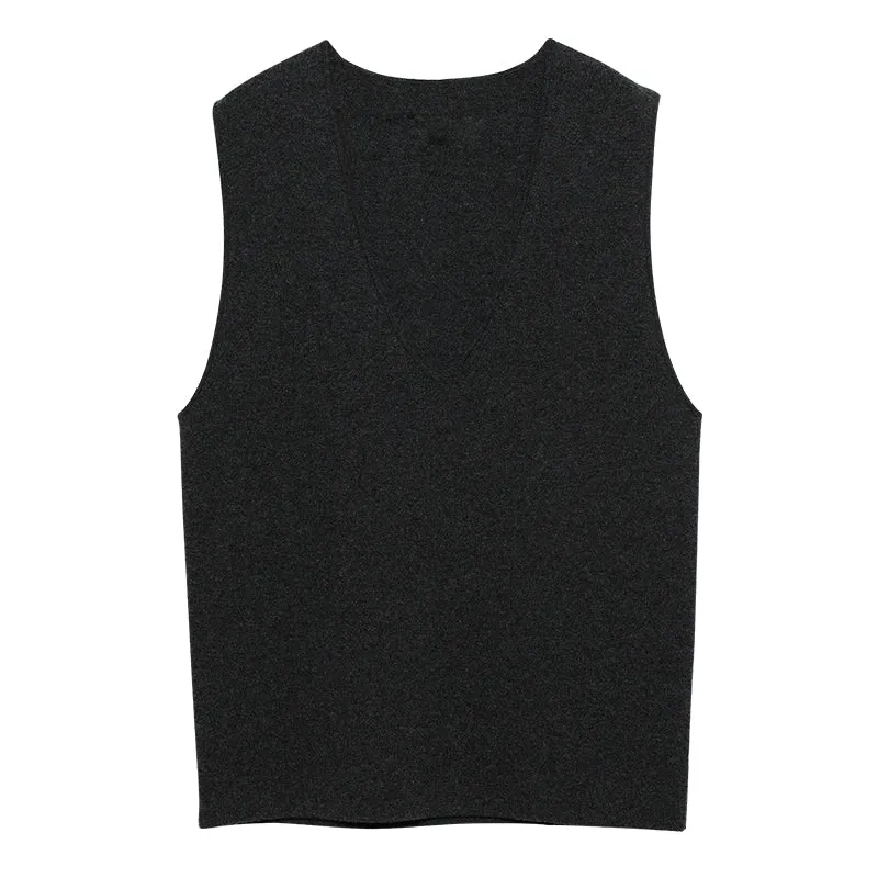 Minimalist V-Neck Knit Vest