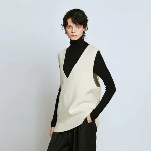 Minimalist V-Neck Knit Vest