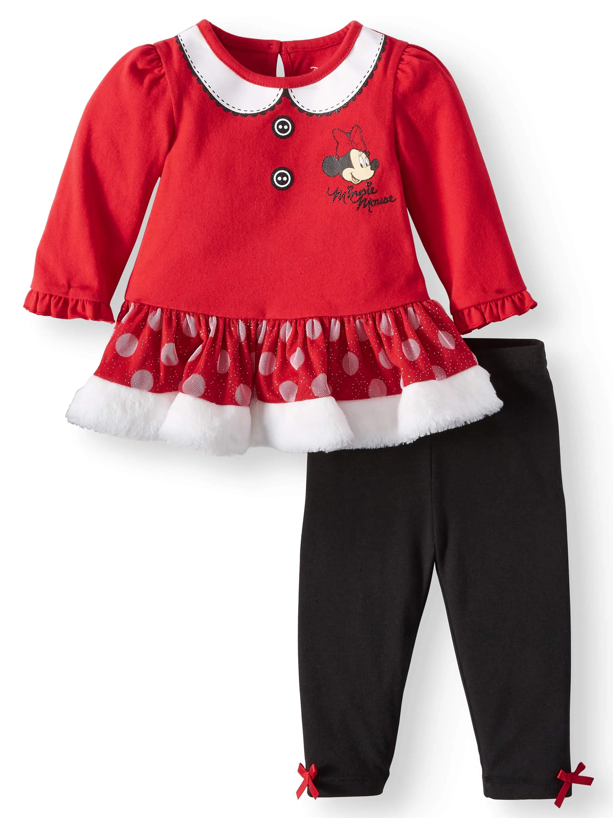 Minnie Mouse  Long Sleeve Tutu Dress & Tights, 2-Piece Outfit Set (Baby Girls)