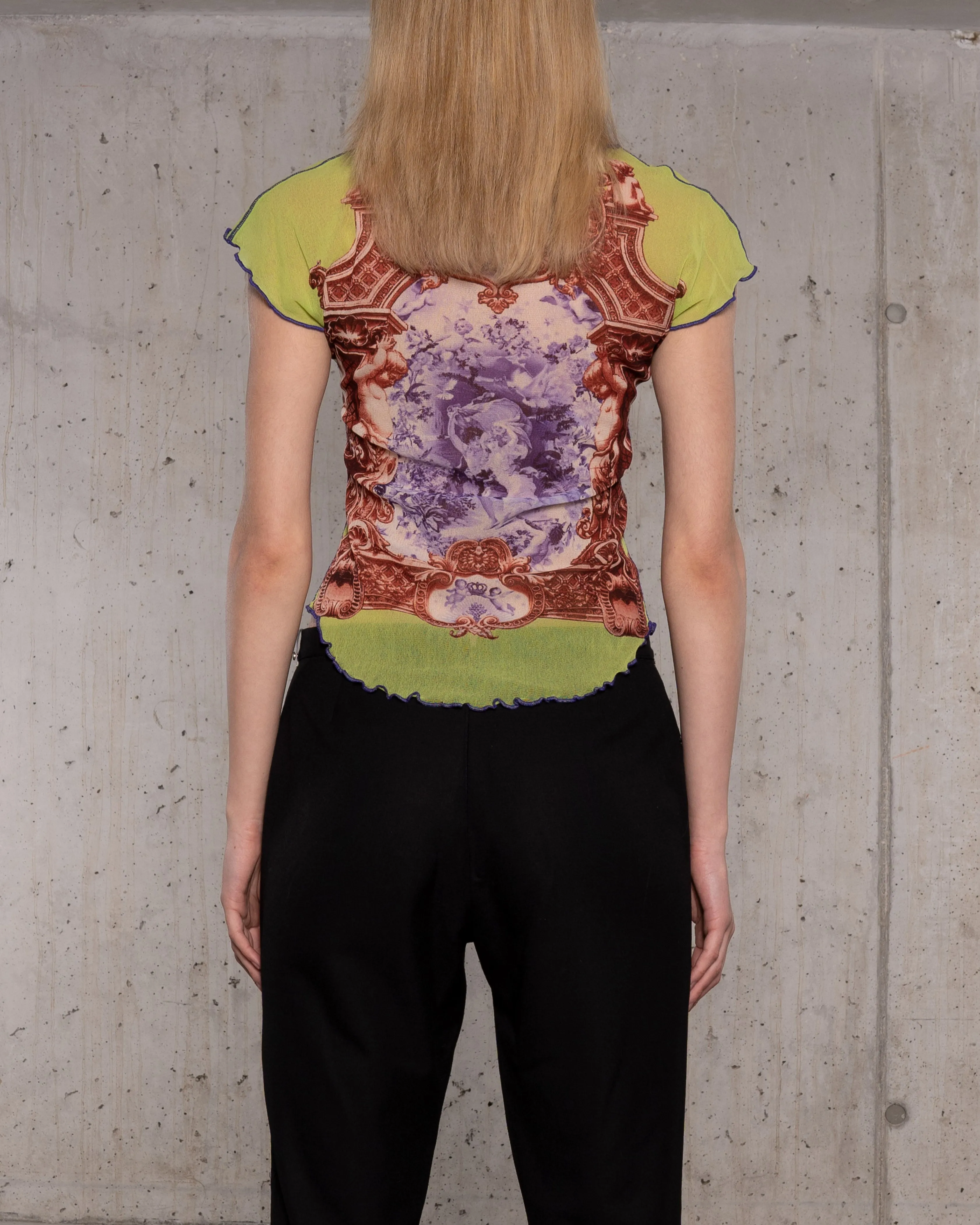 Mirror Short Sleeve Mesh Top