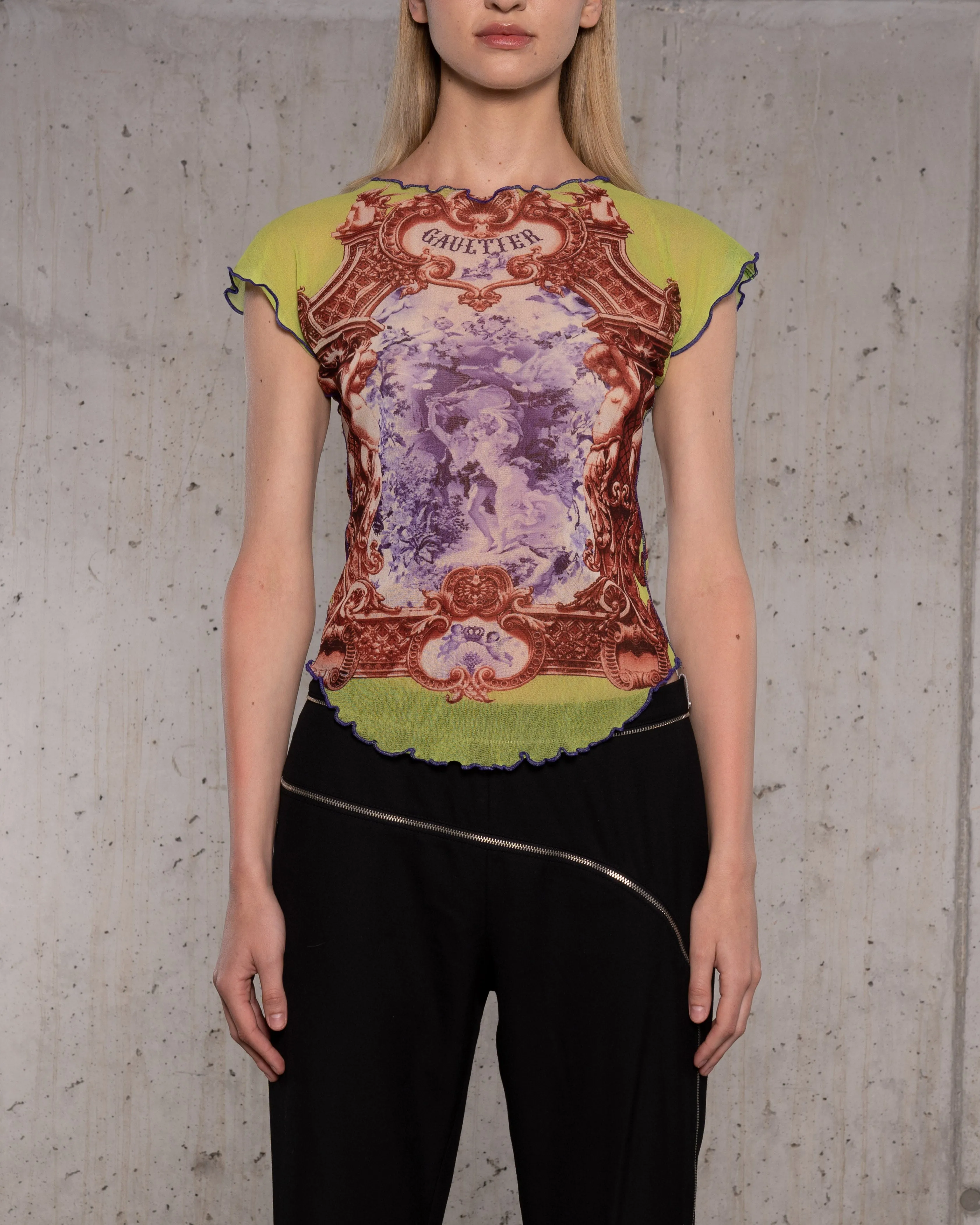 Mirror Short Sleeve Mesh Top