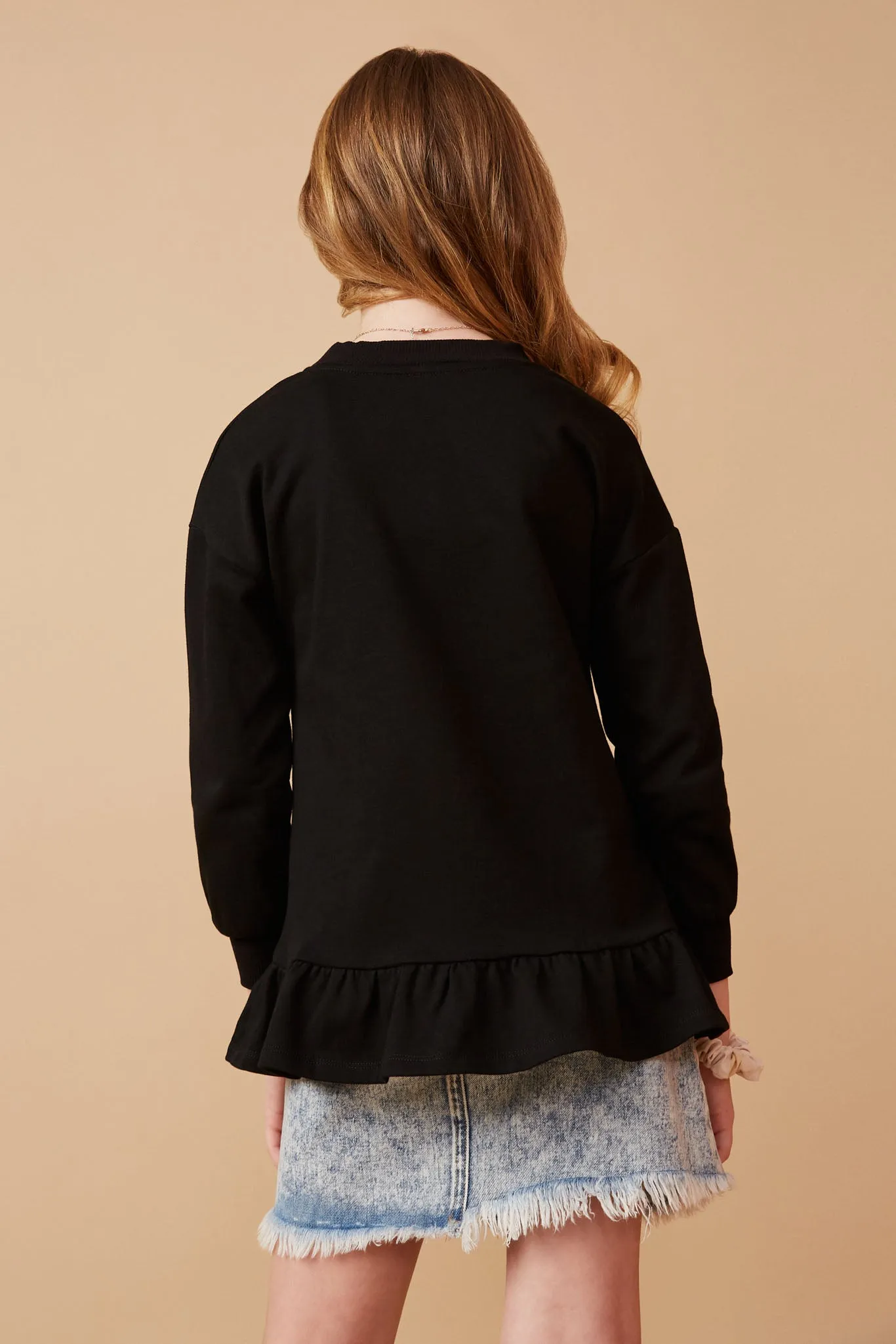 Mixed Love Graphic Drop Hem Tunic