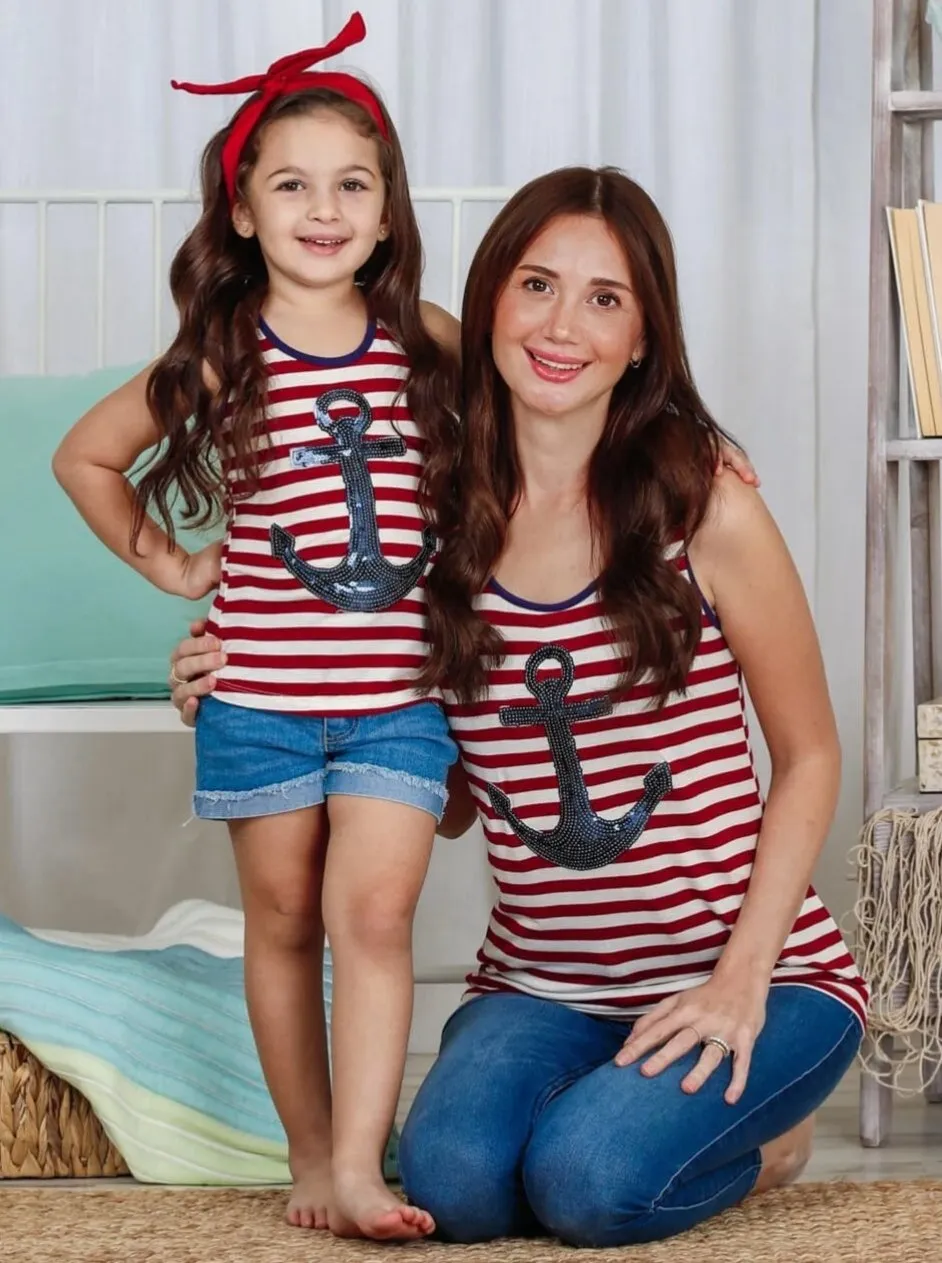Mommy and Me You're My Anchor Sequin Top