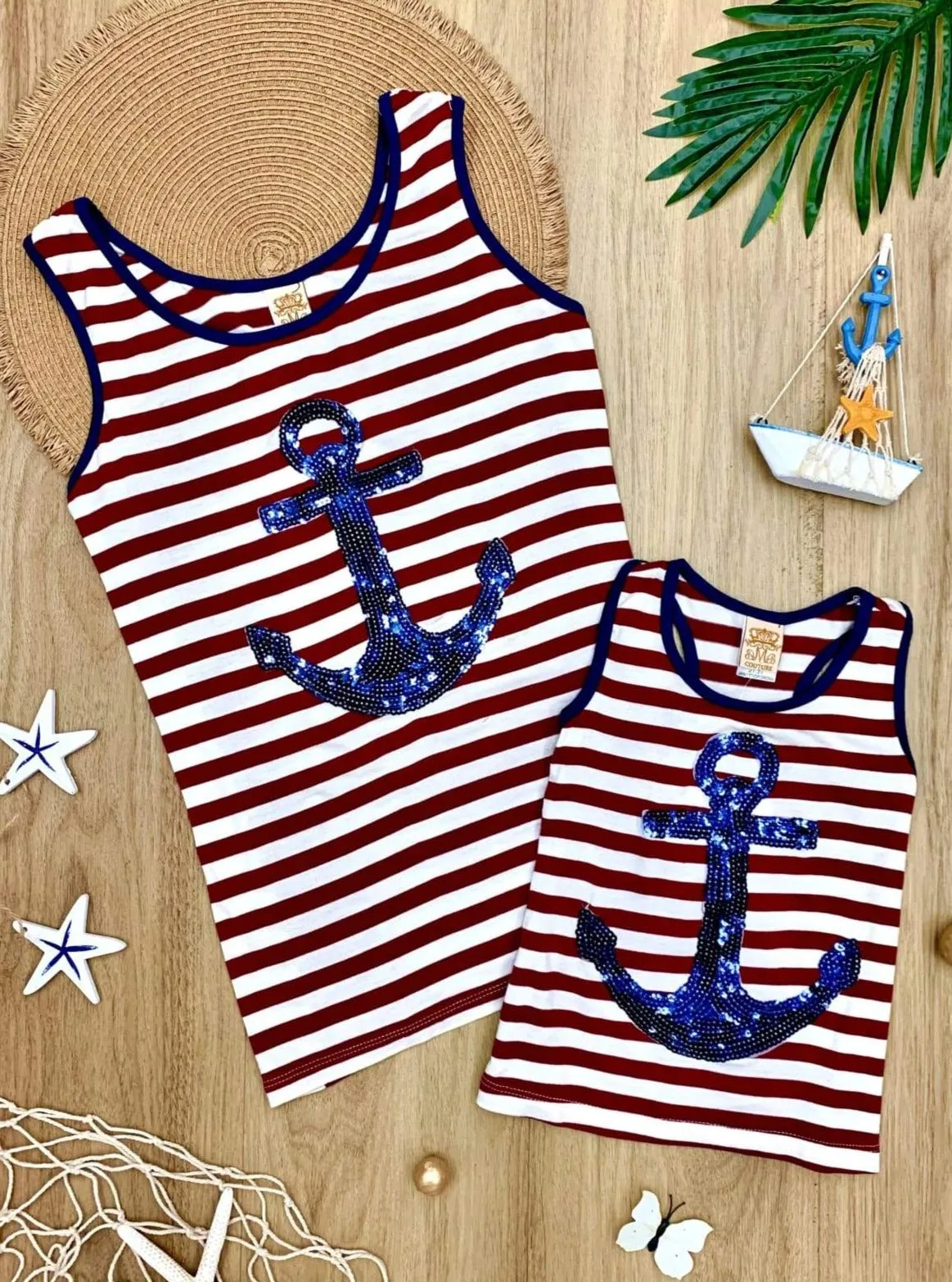 Mommy and Me You're My Anchor Sequin Top