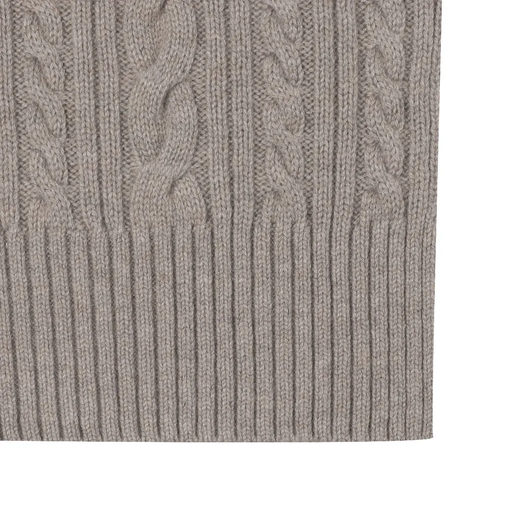 Monday Flow Side open knit vest - Beige