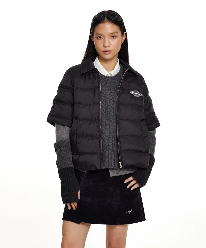 Monday Flow Side open knit vest - Gray