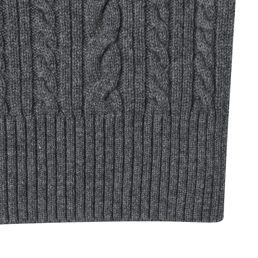 Monday Flow Side open knit vest - Gray