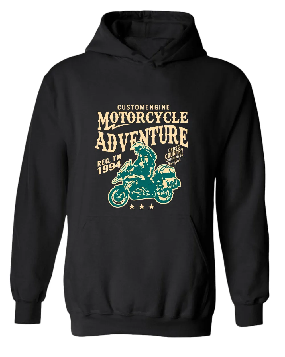 Motorcycle adventure cross country hoodie