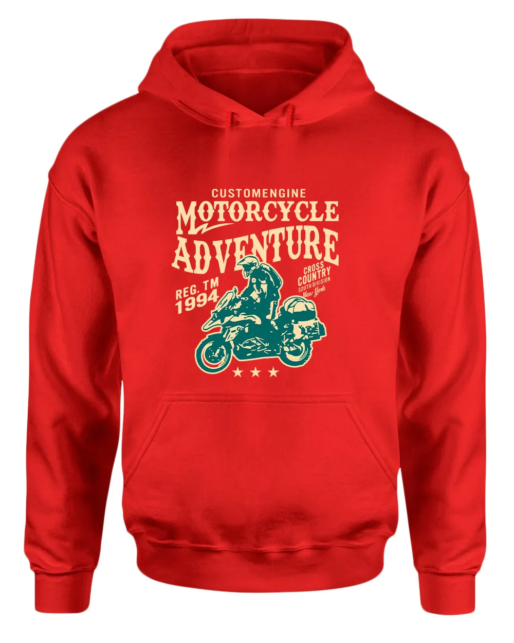 Motorcycle adventure cross country hoodie