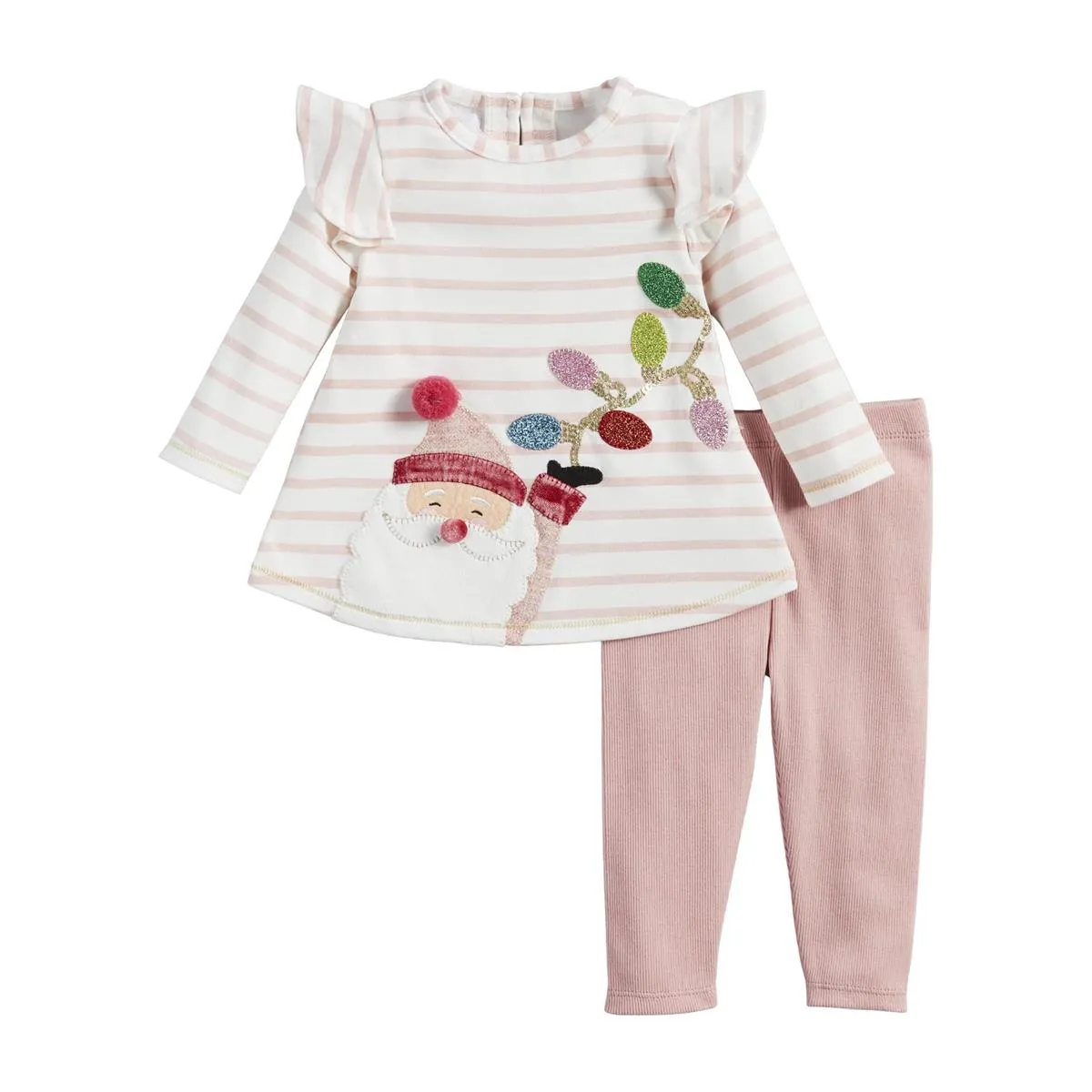 Mud Pie Pink Santa Tunic & Legging Set