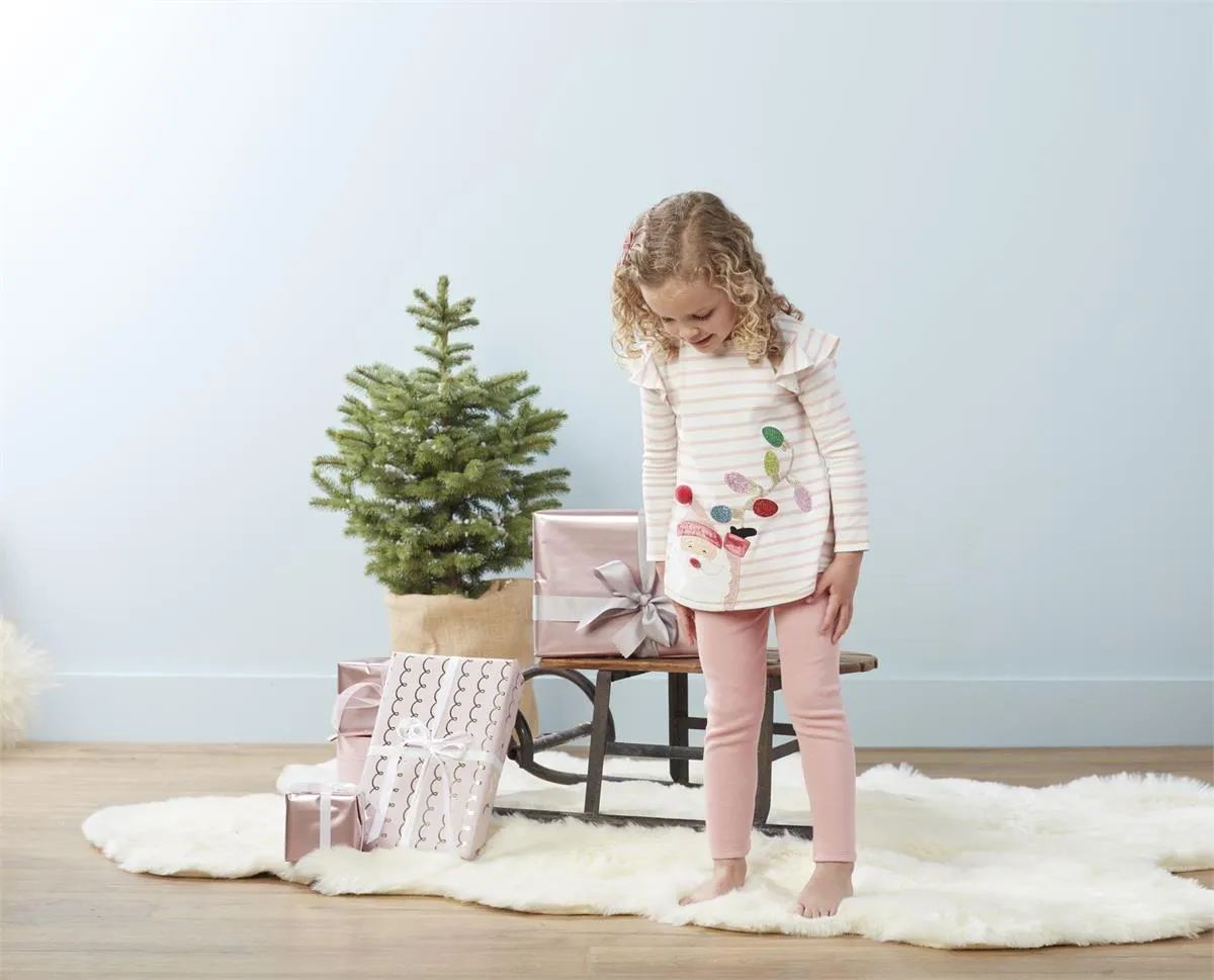 Mud Pie Pink Santa Tunic & Legging Set
