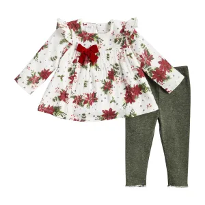 Mud Pie Poinsettia Tunic & Legging Set