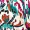Multi Colour Printed Wrap Top Midi Dress