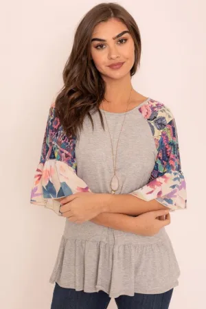 Multi Fabric Ruffle Tunic