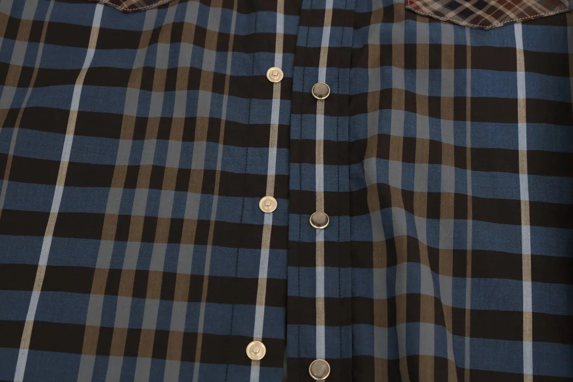Multicolor Check Cotton Slim Fit Shirt