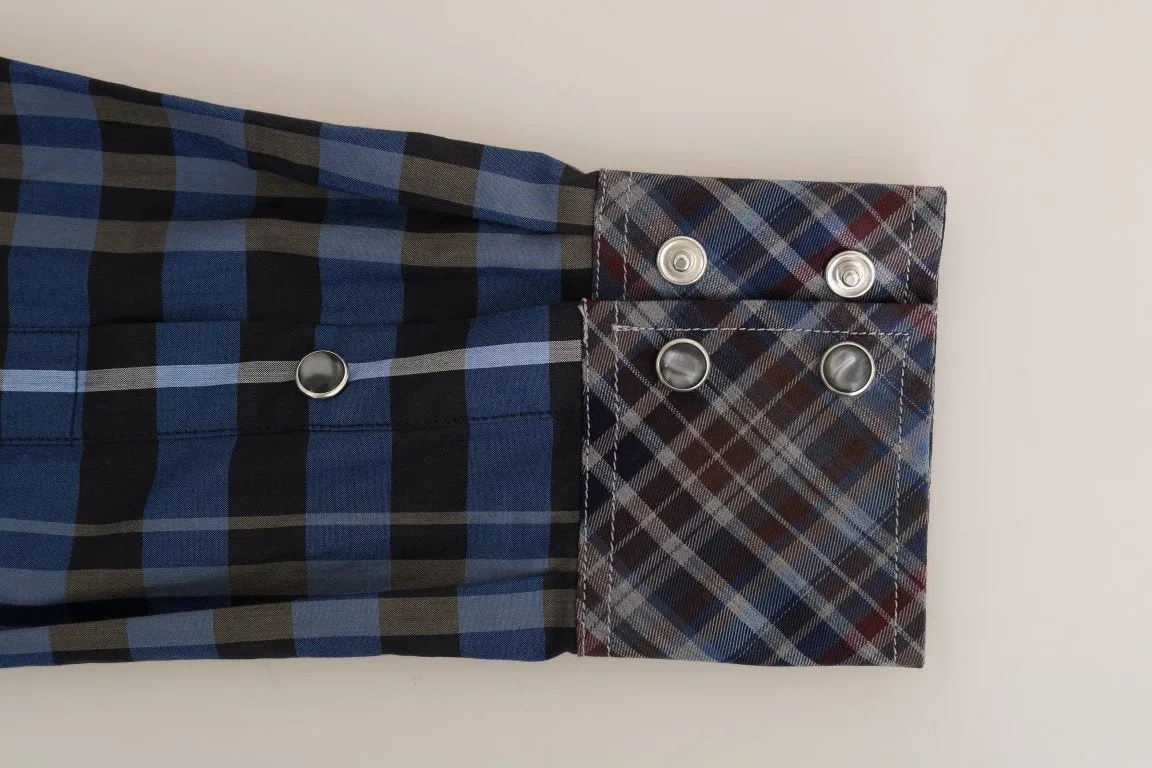 Multicolor Check Cotton Slim Fit Shirt