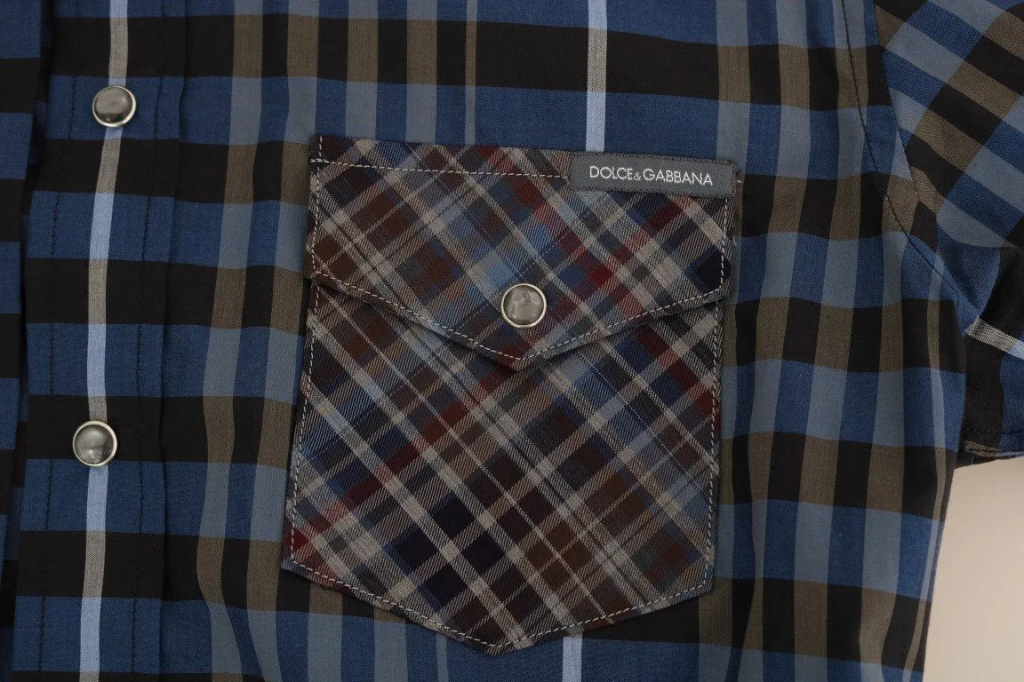 Multicolor Check Cotton Slim Fit Shirt