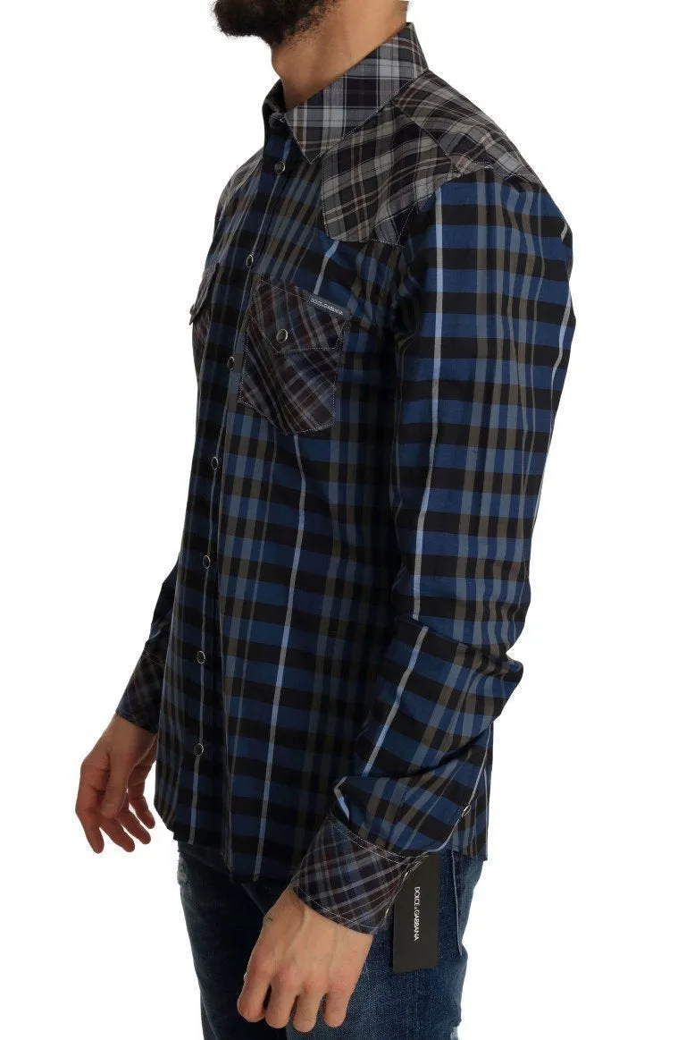 Multicolor Check Cotton Slim Fit Shirt