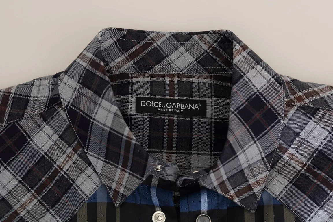 Multicolor Check Cotton Slim Fit Shirt