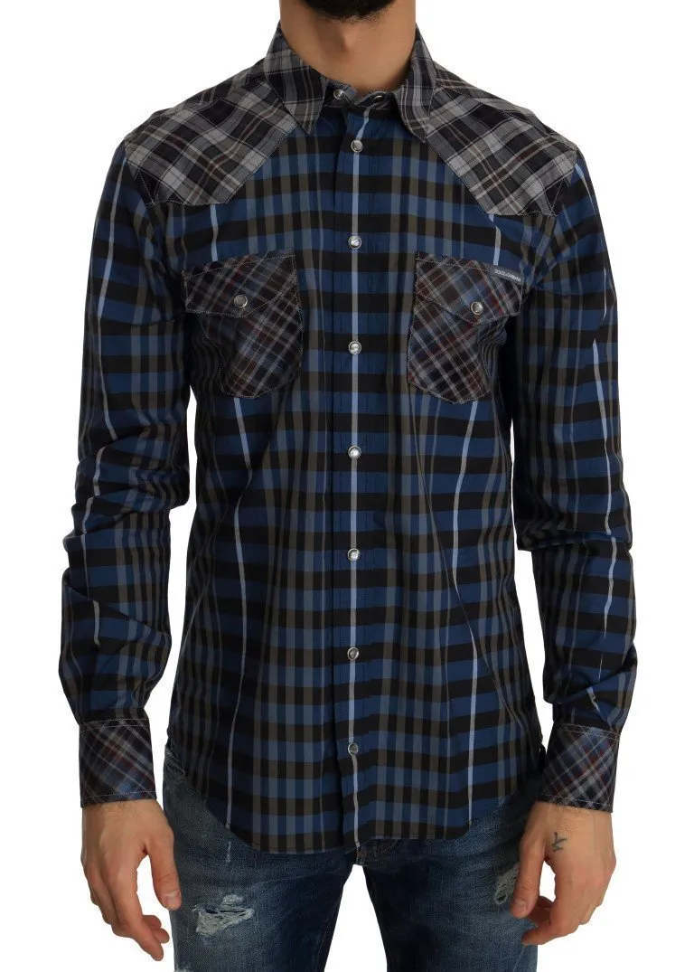 Multicolor Check Cotton Slim Fit Shirt