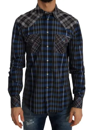 Multicolor Check Cotton Slim Fit Shirt