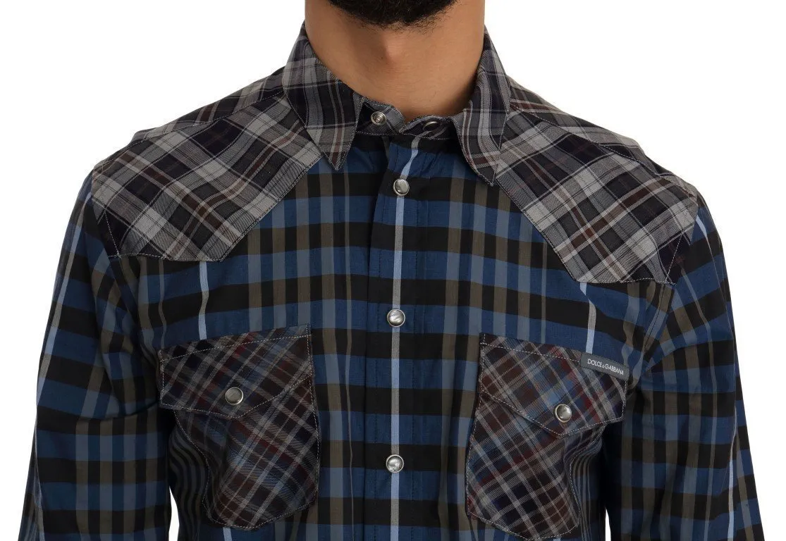 Multicolor Check Cotton Slim Fit Shirt