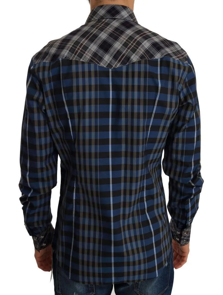 Multicolor Check Cotton Slim Fit Shirt