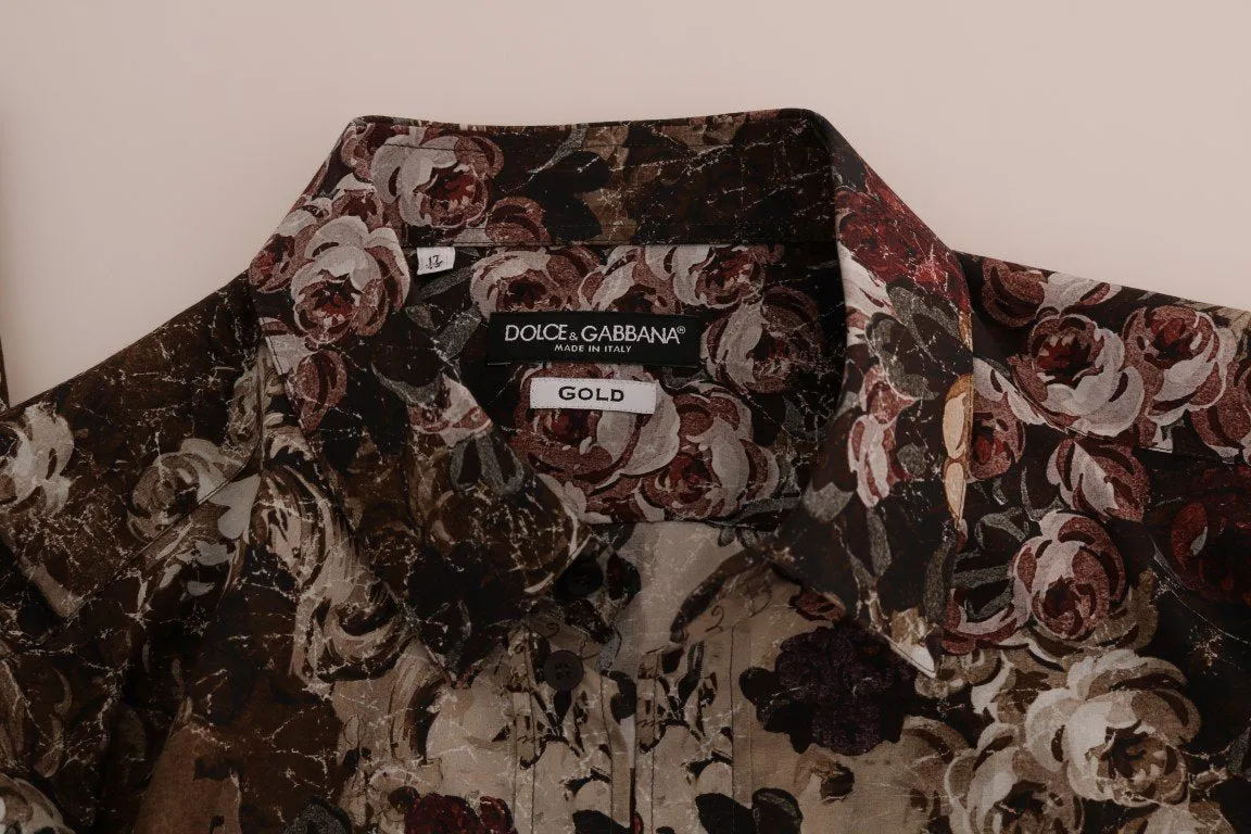 Multicolor Roses GOLD Slim Fit Shirt