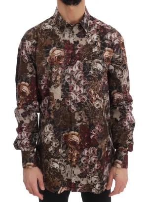 Multicolor Roses GOLD Slim Fit Shirt