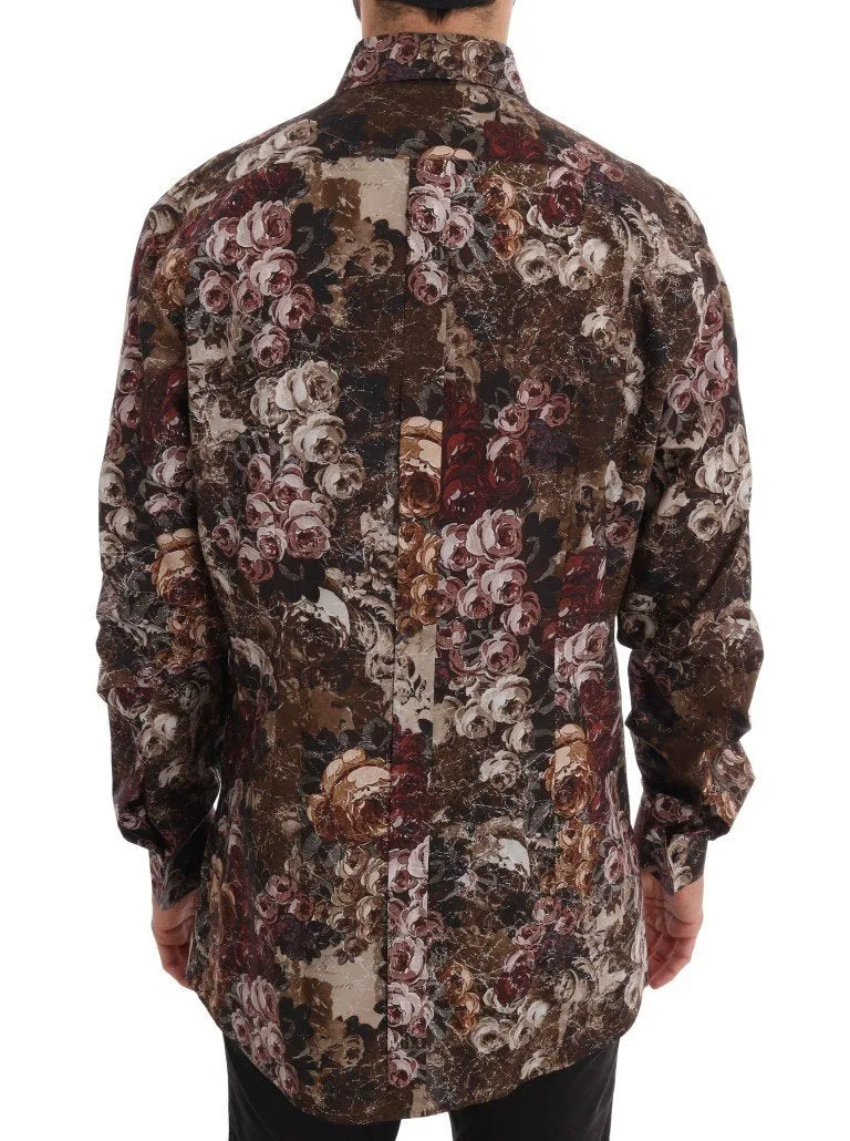 Multicolor Roses GOLD Slim Fit Shirt