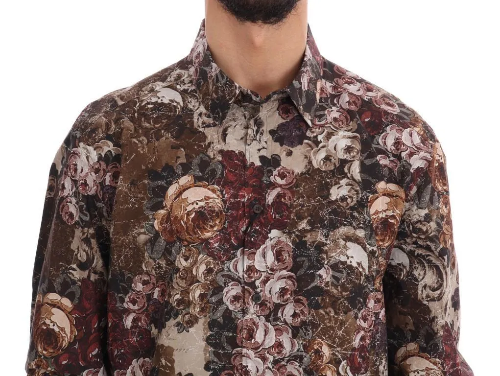 Multicolor Roses GOLD Slim Fit Shirt