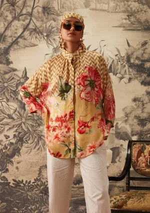 Mustard printed shirt tunic