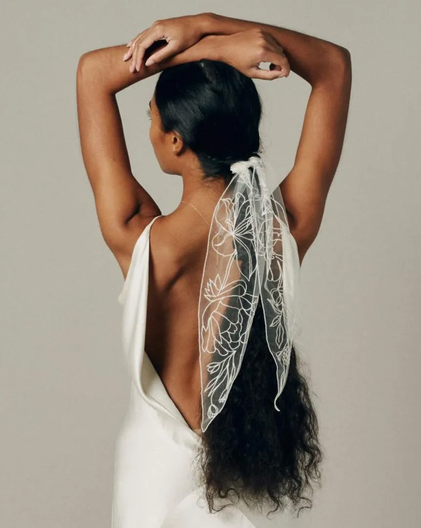 NATURA EMBROIDERED HAIR WRAP