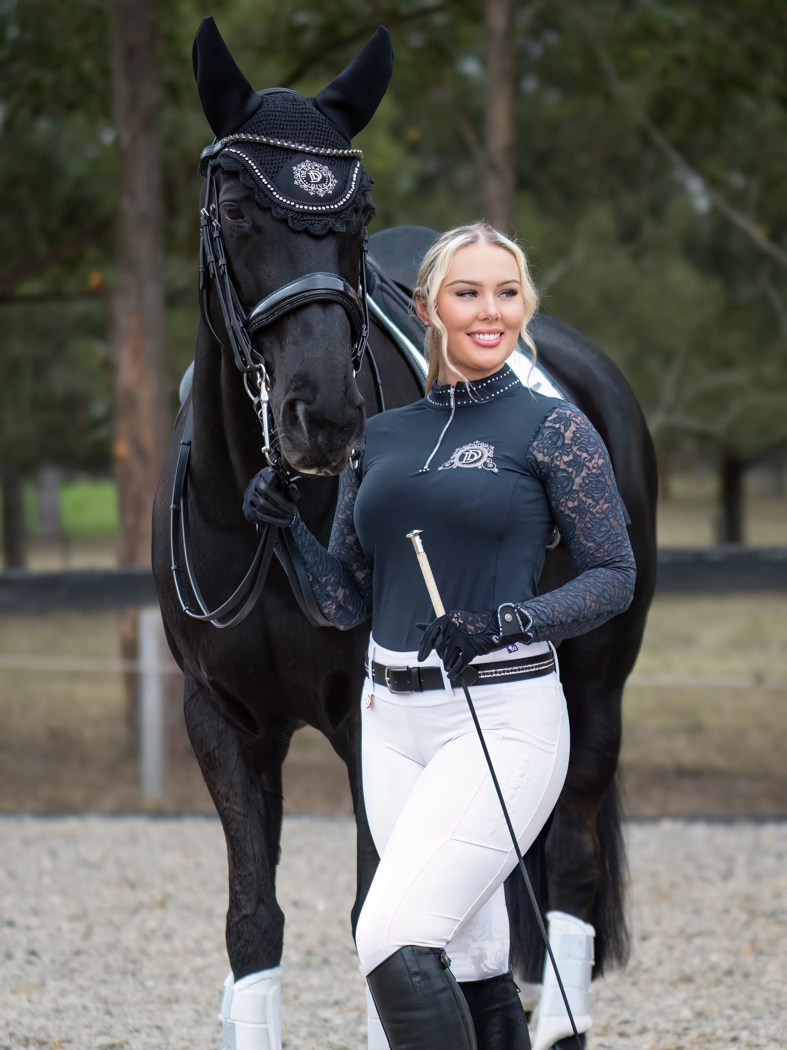 Navy Long Sleeve Competition  Shirt THE ASHLEY