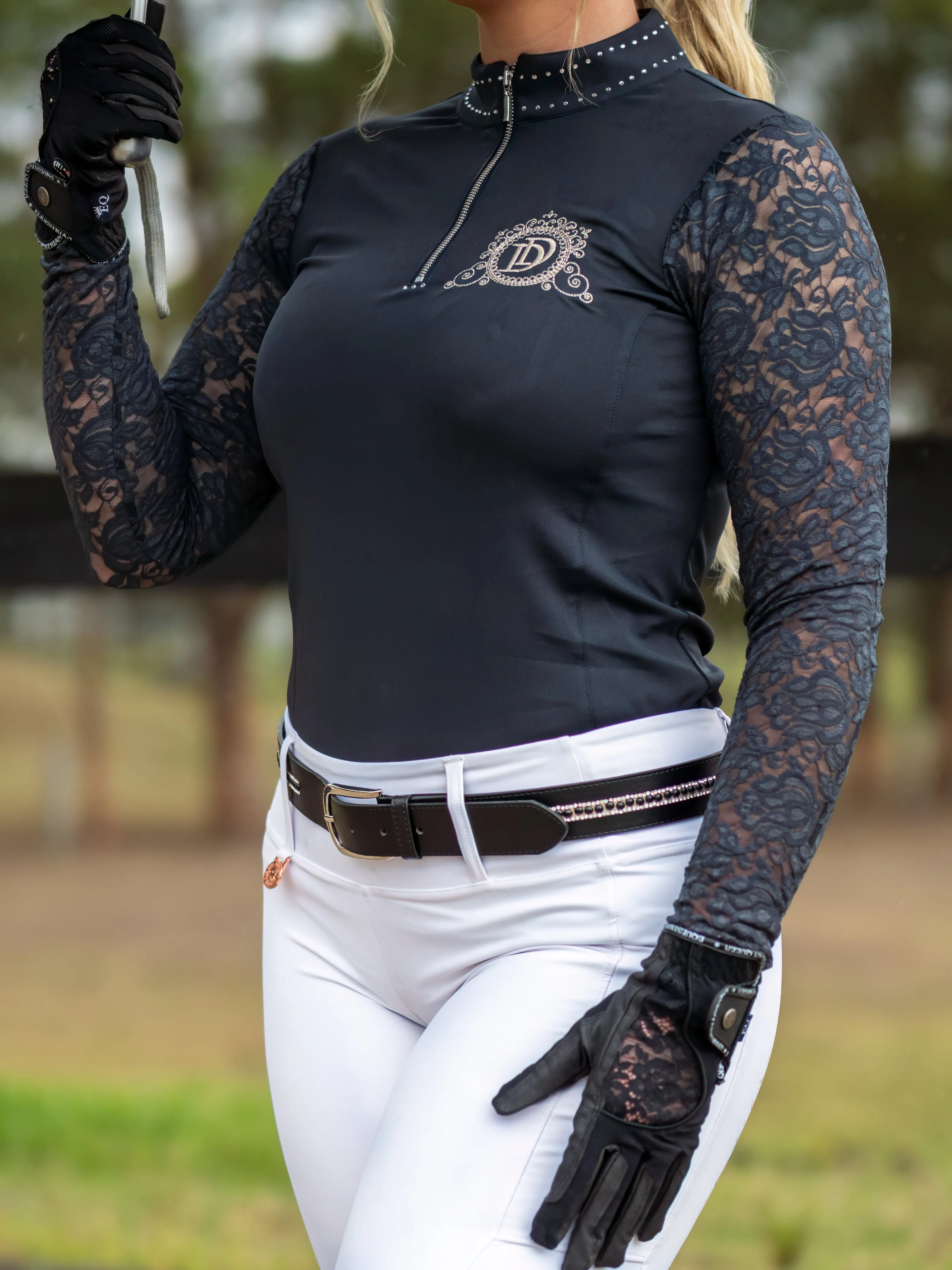 Navy Long Sleeve Competition  Shirt THE ASHLEY