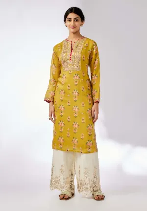 Neha mustard printed tunic
