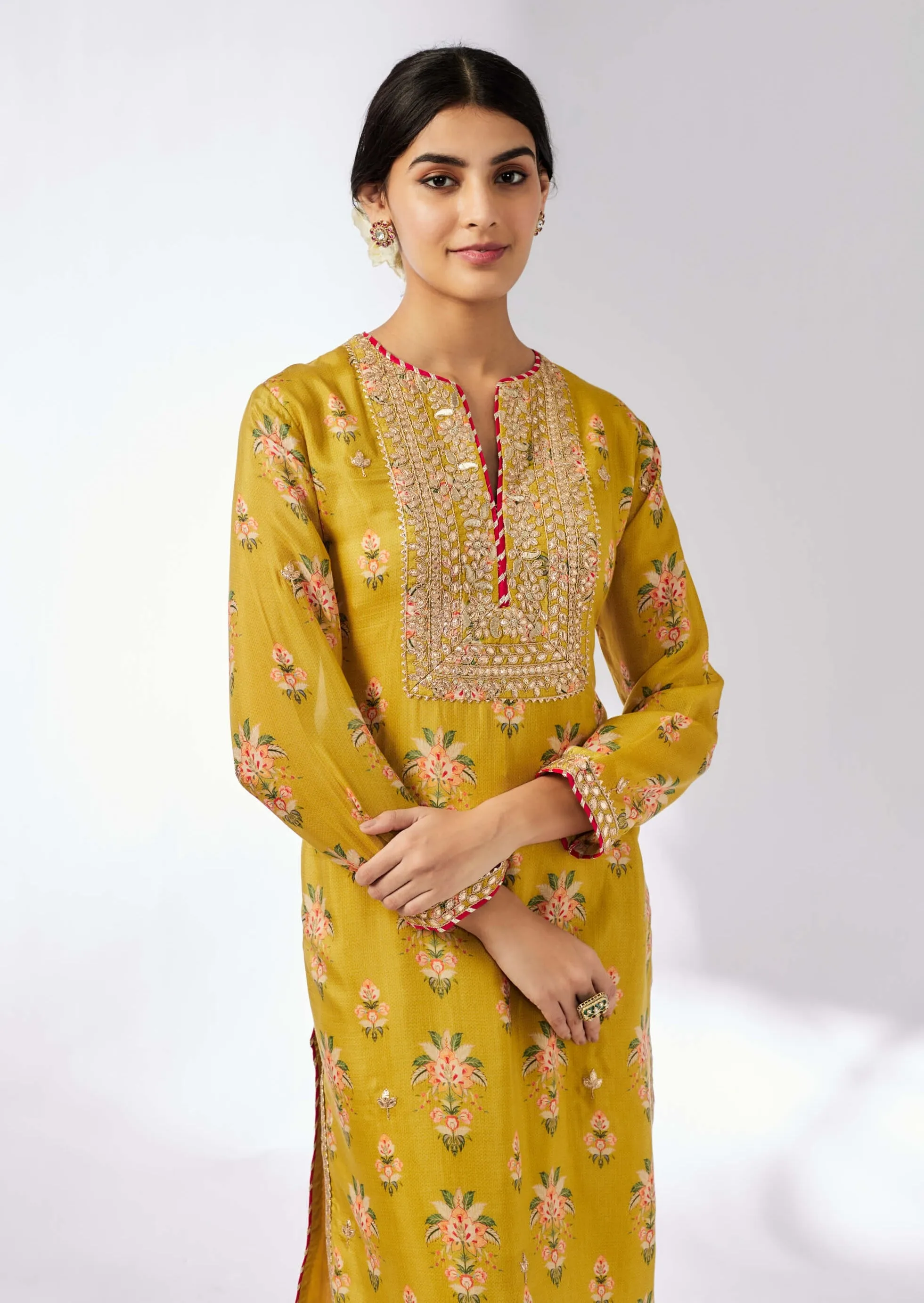 Neha mustard printed tunic