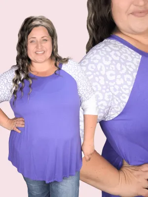 Nell Animal Pop Raglan Tunic in Purples