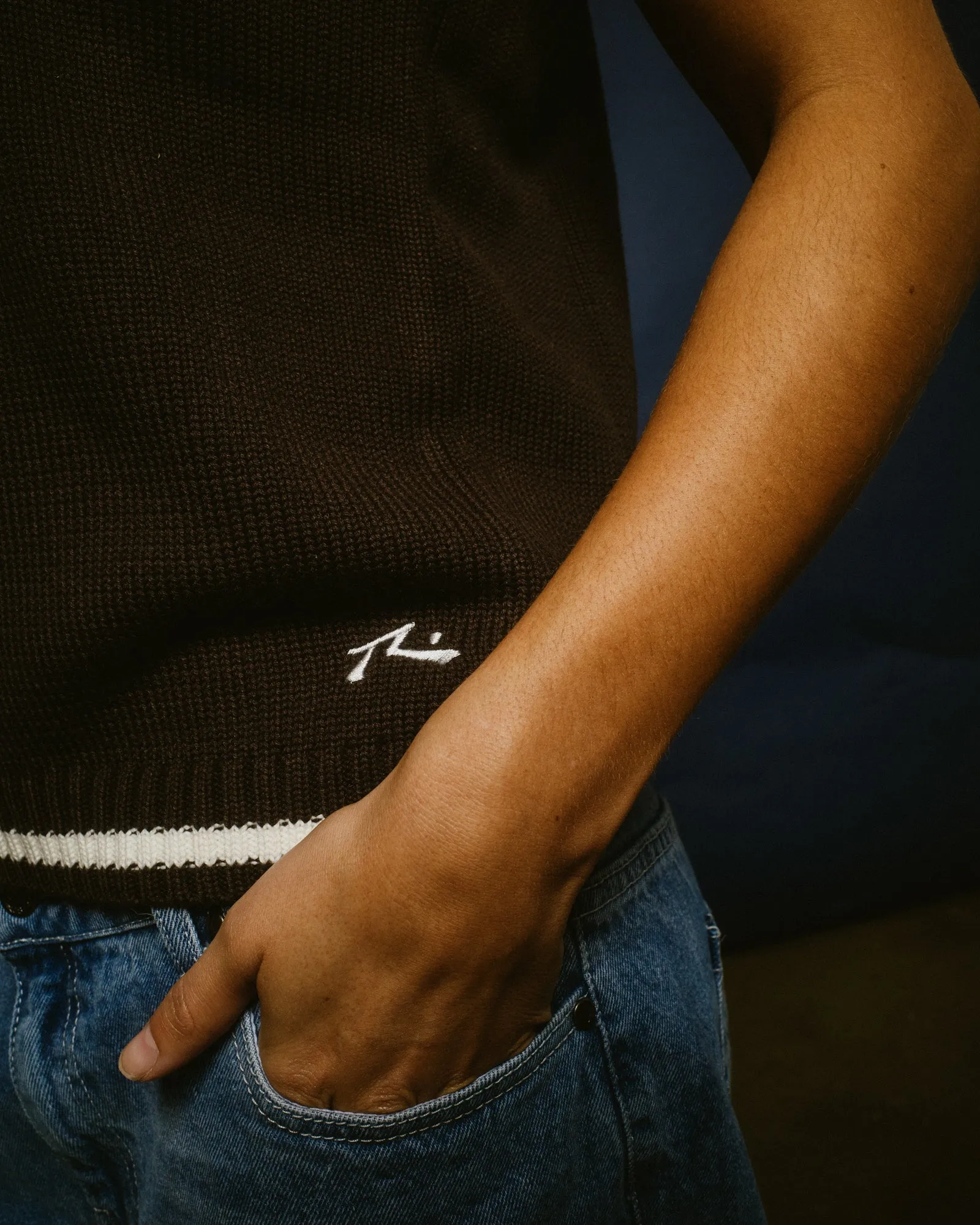 Nero Vee Neck Knit Vest