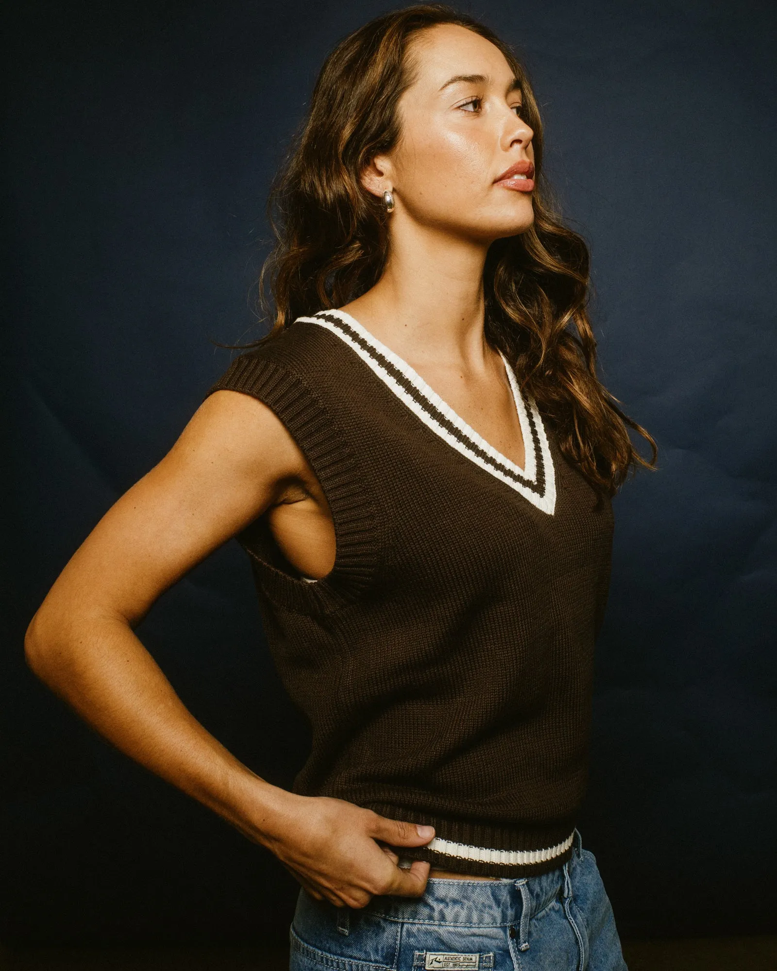 Nero Vee Neck Knit Vest