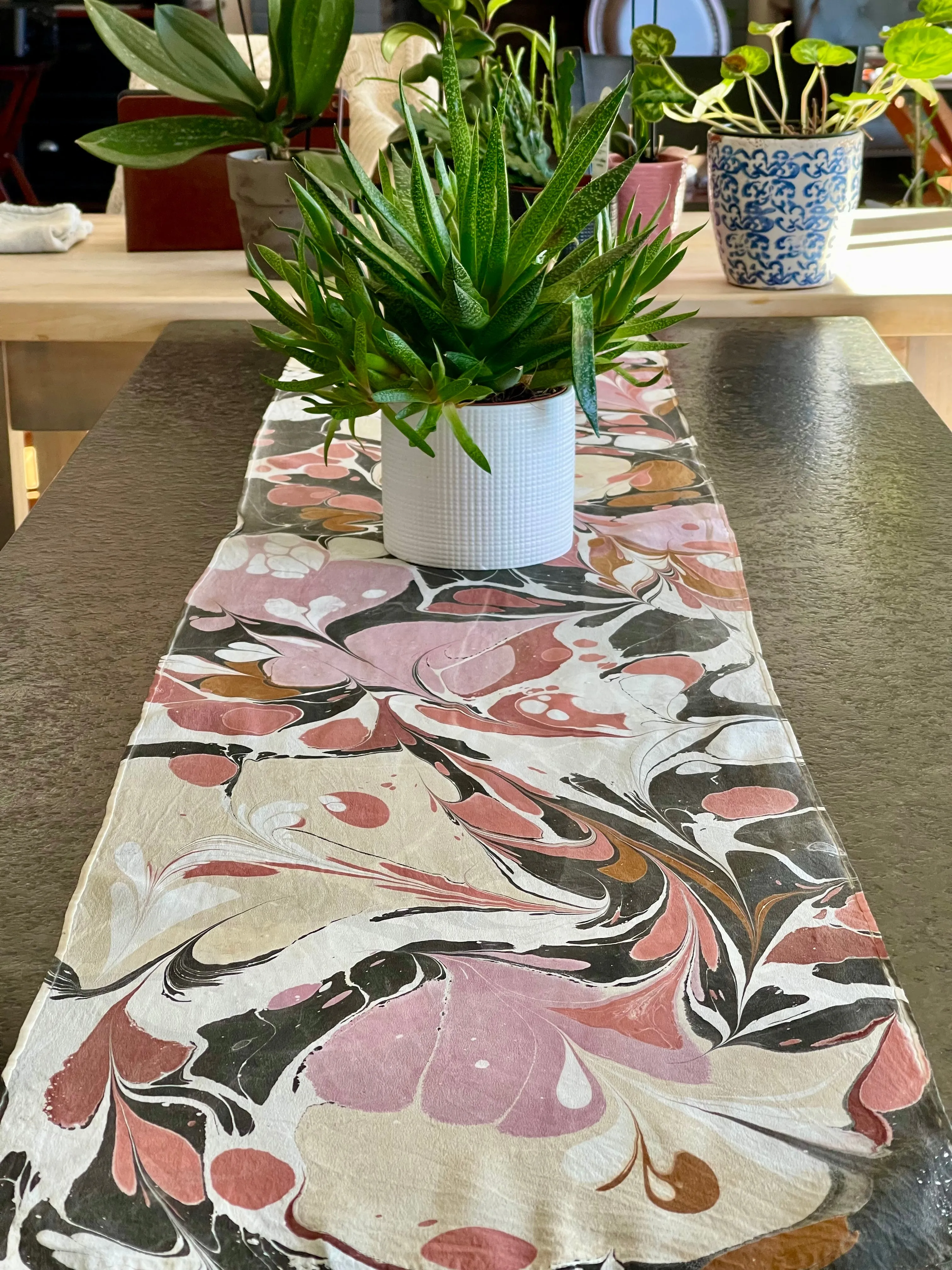 Neutral Double Sided Charmeuse Silk 72x14” bold fun. This beautiful silk makes a unique dresser cover and scarf.