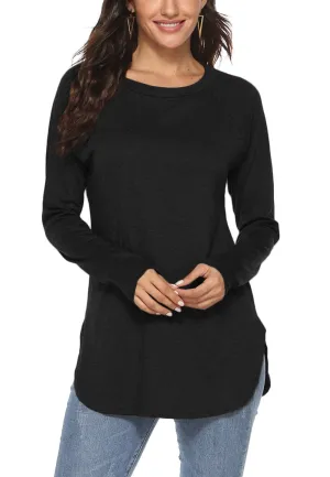Newchoice Women's Casual Batwing Long Sleeve T Shirt Round Neck Basic Loose Tunic Tops.