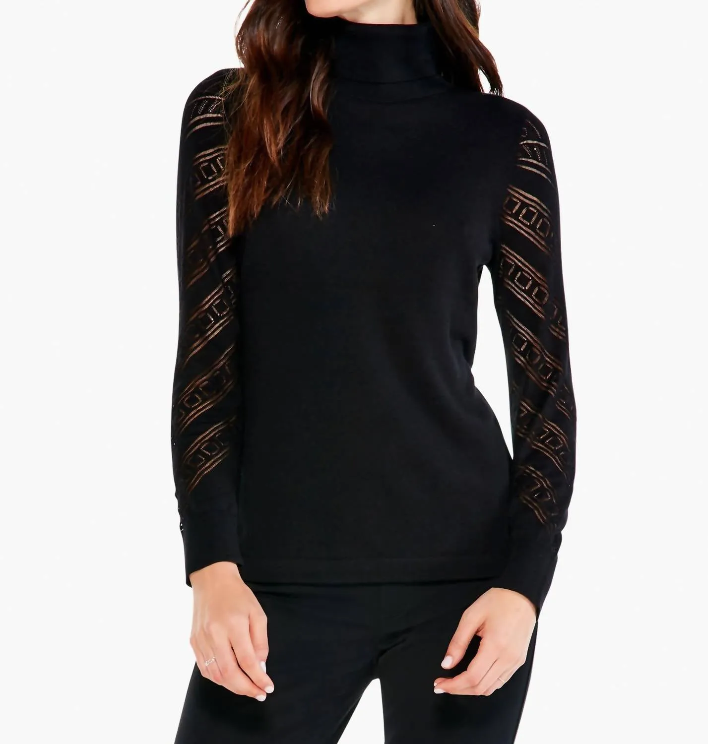 Nic   Zoe - Pointelle Turtleneck Sweater