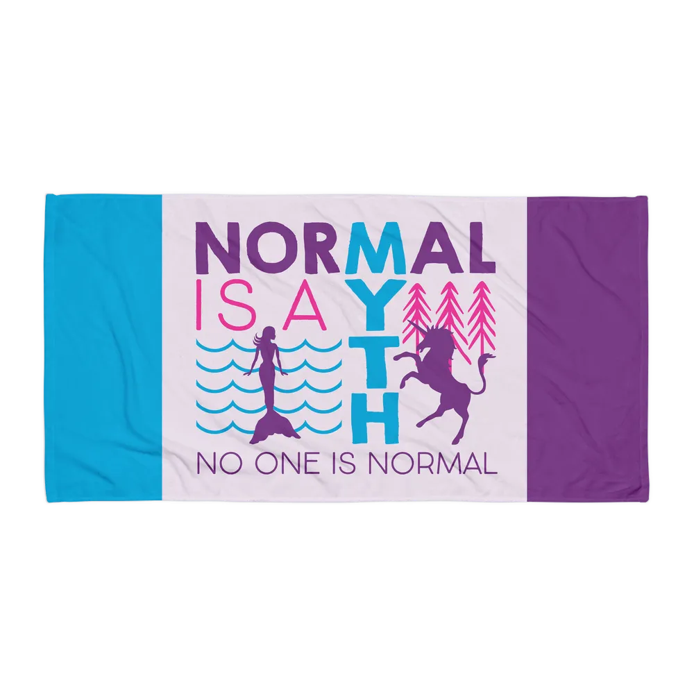 Normal is a Myth (Mermaid & Unicorn) Beach Towel