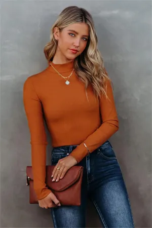 Norton Mock Neck Knit Top - Camel