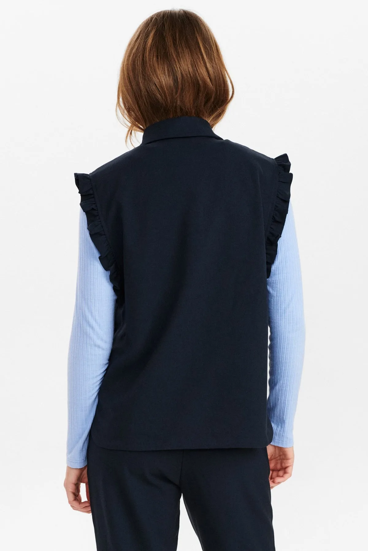 Numph Wolly Vest in Dark Sapphire NUWOLLY
