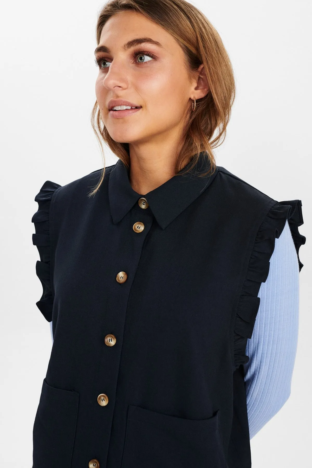 Numph Wolly Vest in Dark Sapphire NUWOLLY